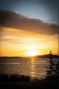 Sunset at the Anderson Lane Villa.