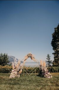 A wedding Arbor at Anderson Lane property.