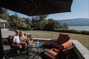 Dining on the Patio of the Villa.