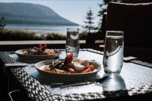 Dining on the Patio of the Villa.