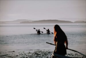 Kayaking at the beach.