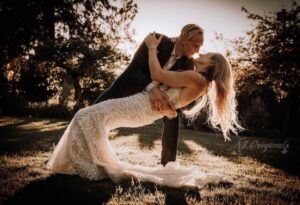 Bride and Groom at the wedding venue.